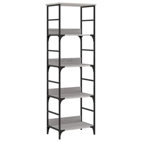 Етажерка за книги сив сонома 50x33x153 см инженерно дърво