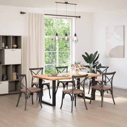 Крака за трапезна маса, U-образни, 2 бр., черни, 90 x (72-73) см, стомана