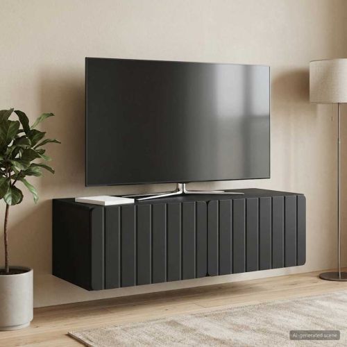 Стенно монтиран ТВ шкаф 98 x 41 x 30 см Черно