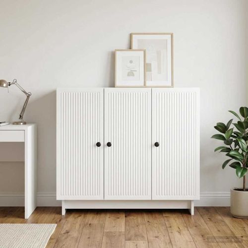 Служебен шкаф Бял гланц 89 x 34,5 x 80 см Инженерна дървесина