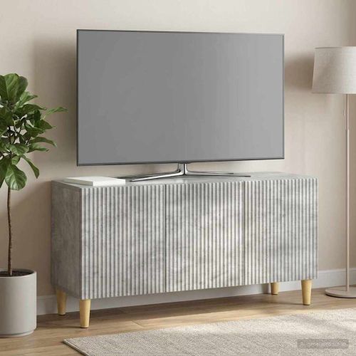 ТВ шкаф 99 x 34,5 x 50 см Бетонно сиво Инженерна дървесина