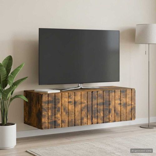 Стенно монтиран ТВ шкаф 98 x 41 x 30 см Опушен дъб