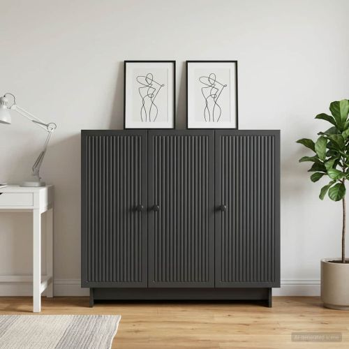 Служебен шкаф Черно 89 x 34,5 x 80 см Инженерна дървесина