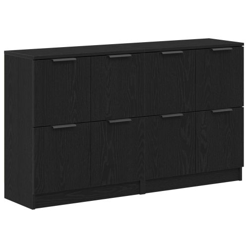 Служебен шкаф 2 pcs Черния дъб 60 x 30 x 70 см Инженерно дърво