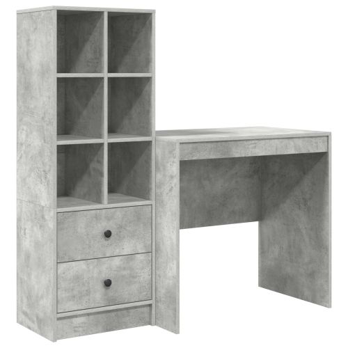 Бюро Циментено сиво 125,5 x 50 x 127 см 2 бр.