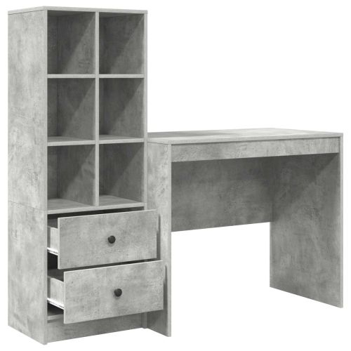 Бюро Циментено сиво 135,5 x 50 x 127 см 2 бр.