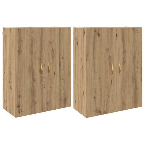 Стенно шкафче 2 бр. Дъб 69,5 x 34 x 90 см Инженерна дървесина