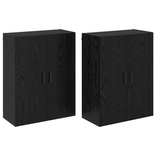 Стенно шкафче 2 бр. Черния дъб 69,5 x 34 x 90 см