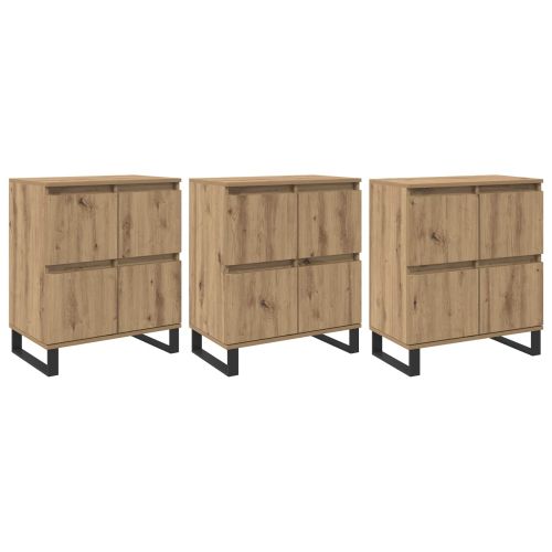 Служебен шкаф 3 pcs Дъб 60 x 35 x 70 cm