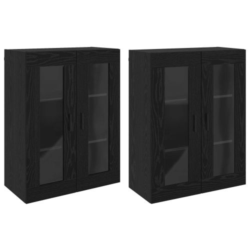 Стенни шкафове 2 pcs Черен дъб 69,5 x 34 x 90 см