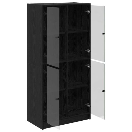 Висок шкаф Черния дъб 68 x 37 x 142 см Инженерна дървесина