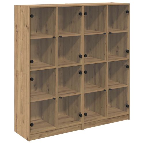 Висок шкаф 2 бр. Дъб 68 x 37 x 142 см Инженерна дървесина