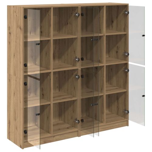 Висок шкаф 2 бр. Дъб 68 x 37 x 142 см Инженерна дървесина