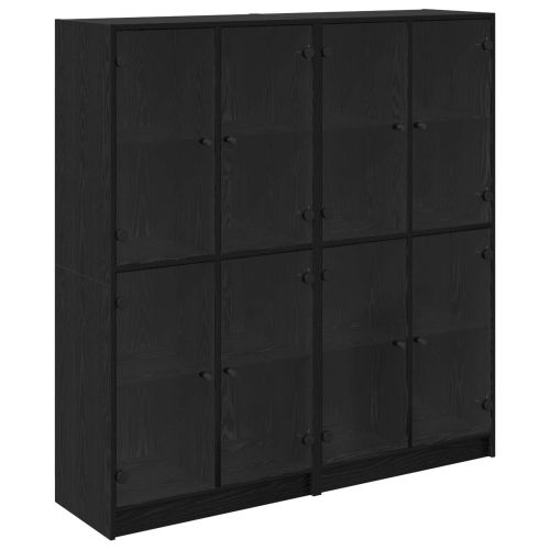 Висок шкаф 2 бр. Черния дъб 68 x 37 x 142 см