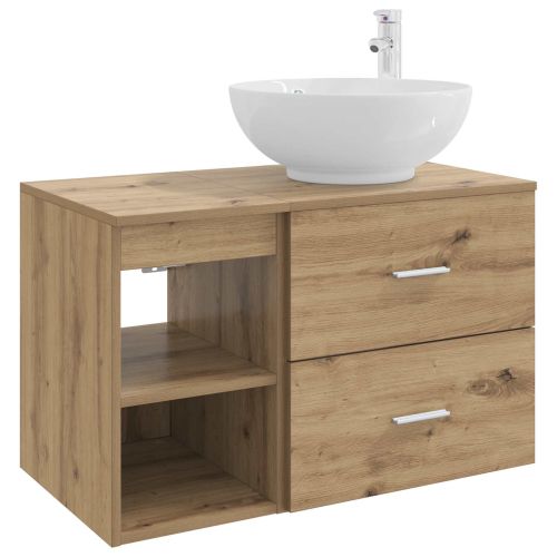 Комплект мебели за баня 2 pcs Дъб артизан Инженерна дървесина