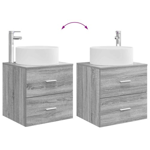 Комплект мебели за баня 2 pcs Сив Сонома Инженерна дървесина