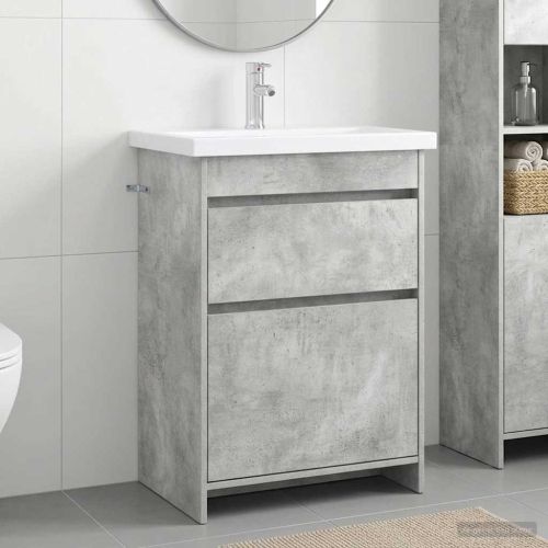 Комплект мебели за баня Бетонно сиво 61 x 40 x 84,5 см