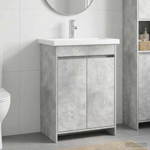 Комплект мебели за баня Бетонно сиво 61 x 40 x 84,5 см
