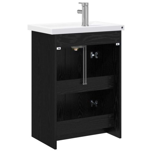 Комплект мебели за баня Черен дъб 81 x 40 x 84,5 см