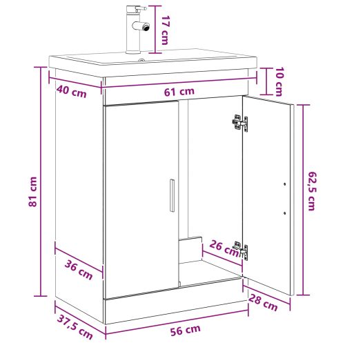 Комплект мебели за баня Старо дърво 61 x 40 x 84,5 см
