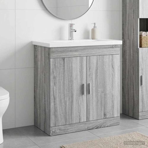 Комплект мебели за баня Сив Сонома 81 x 40 x 84,5 см