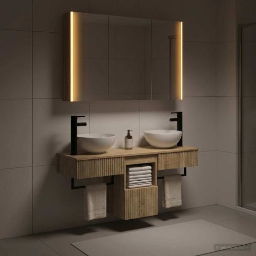 Комплект шкафове за баня 4 pcs Дъб сонома 103,5 x 15,5 x 70 см