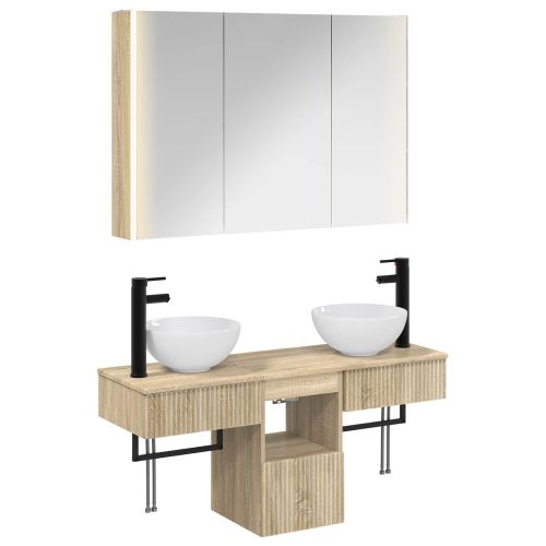 Комплект шкафове за баня 4 pcs Дъб сонома 103,5 x 15,5 x 70 см