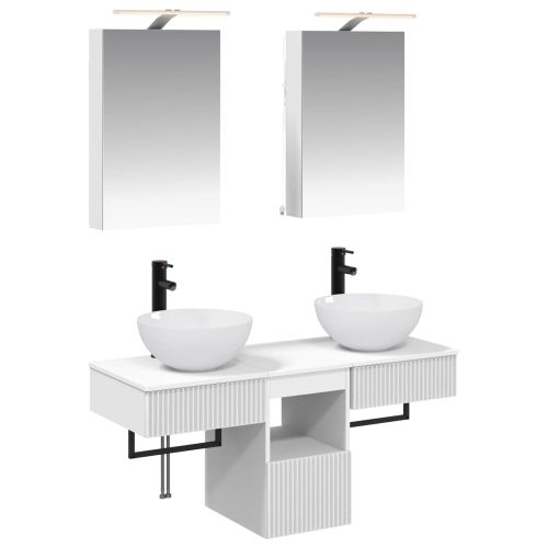 Комплект шкафове за баня 5 pcs Бяло 40 x 10,5 x 60,5 см