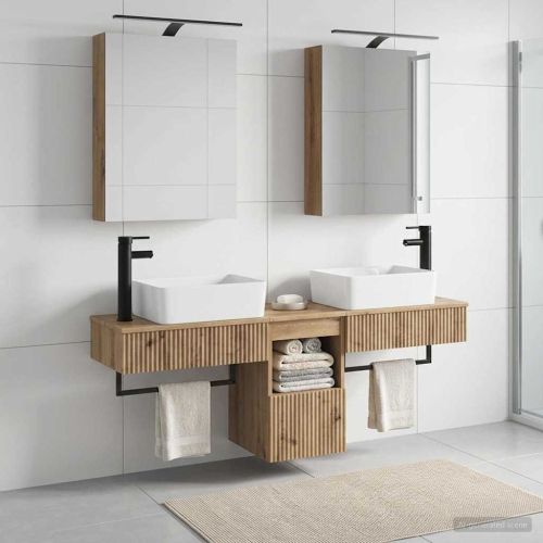 Комплект шкафове за баня 5 pcs Дъб артизан 50 x 14,5 x 70 см