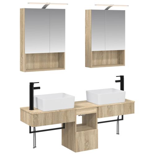 Комплект шкафове за баня 5 pcs Дъб сонома 50 x 14,5 x 70 см