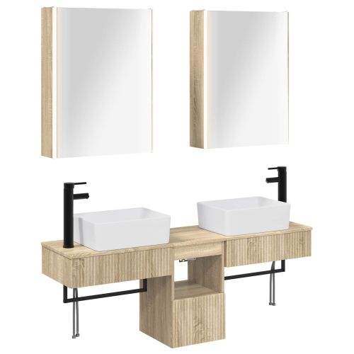 Комплект шкафове за баня 5 pcs Дъб сонома 53 x 15,5 x 70 см