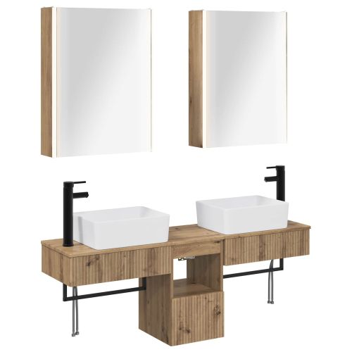 Комплект шкафове за баня 5 pcs Дъб артизан 53 x 15,5 x 70 см