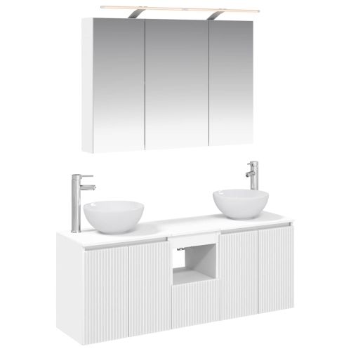 Комплект шкафове за баня 4 pcs Бяло 100 x 14,5 x 70 см