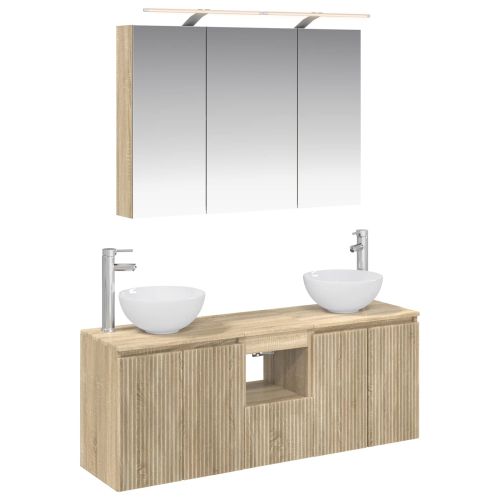 Комплект шкафове за баня 4 pcs Дъб сонома 100 x 14,5 x 70 см