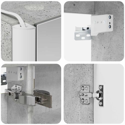 Комплект шкафове за баня 5 pcs Бетонно сиво Инженерна дървесина