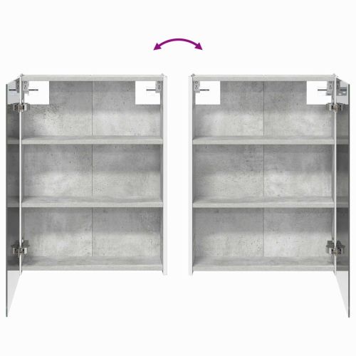 Комплект шкафове за баня 5 pcs Бетонно сиво Инженерна дървесина