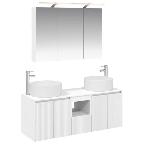 Комплект шкафове за баня 4 pcs Бяло 100 x 14,5 x 70 см