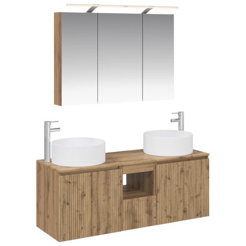 Комплект шкафове за баня 4 pcs Дъб артизан 100 x 14,5 x 70 см