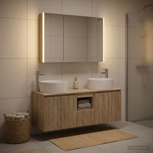 Комплект шкафове за баня 4 pcs Дъб сонома 103,5 x 15,5 x 70 см