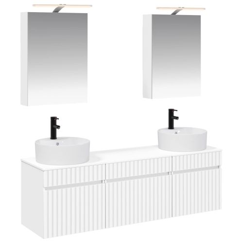 Комплект шкафове за баня 5 pcs Бяло 50 x 14,5 x 70 см