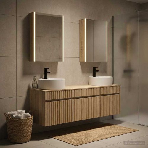 Комплект шкафове за баня 5 pcs Дъб сонома 53 x 15,5 x 70 см