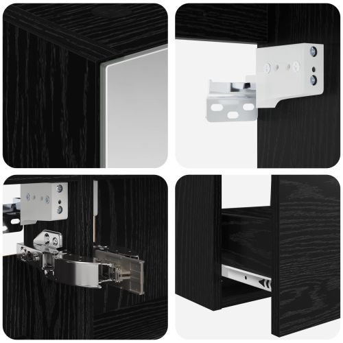 Комплект мебели за баня 4 pcs Черен дъб