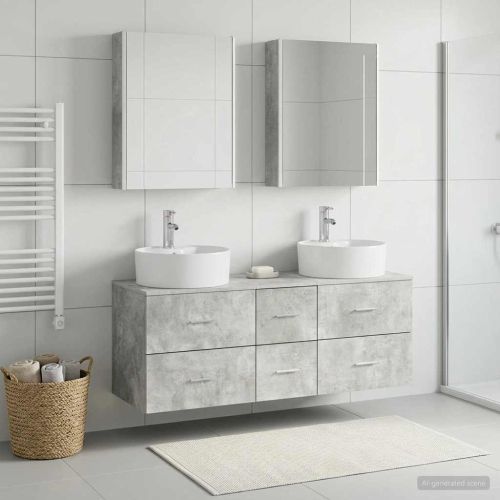 Комплект мебели за баня 5 pcs Бетонно сиво
