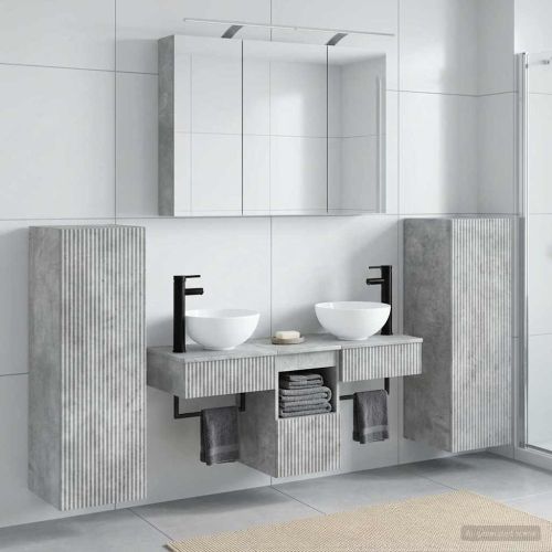 Комплект мебели за баня 6 pcs Бетонно сиво