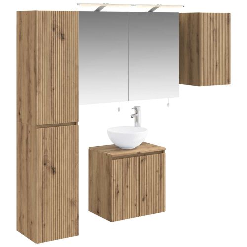 Комплект шкафове за баня 5 pcs Дъб артизан 50 x 14,5 x 70 см