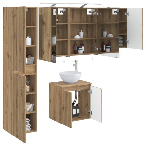 Комплект шкафове за баня 5 pcs Дъб артизан 50 x 14,5 x 70 см
