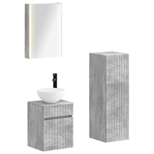 Комплект мебели за баня 4 pcs Бетонно сиво