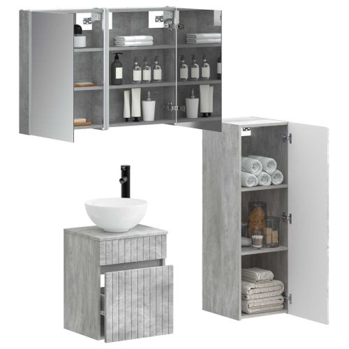 Комплект мебели за баня 4 pcs Бетонно сиво