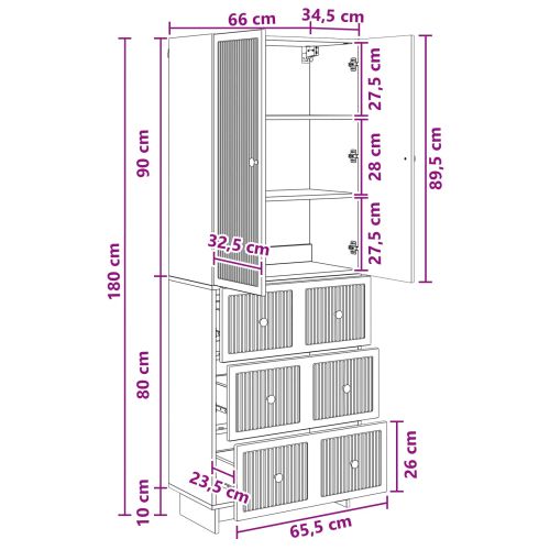 Комплект шкафове 2 pcs 66 x 34,5 x 90 см Инженерна дървесина