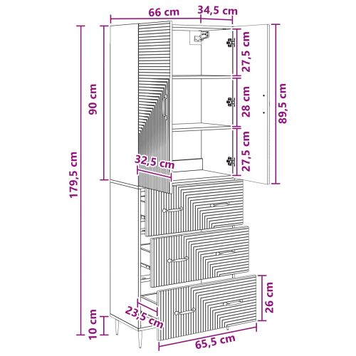 Комплект шкафове 2 бр. 66 x 34,5 x 90 см Инженерна дървесина